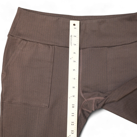 Mondetta Women’s Brown Chevron High-Rise Tailored Stretch Pants L Elastic Waist - Picture 8 of 10